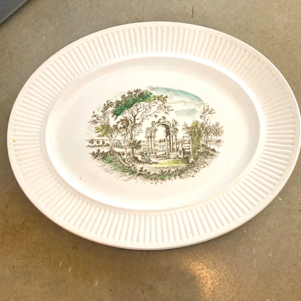 Johnson Bros Arcadia large Oval Serving Platter Scenic Design of idyllic Greece